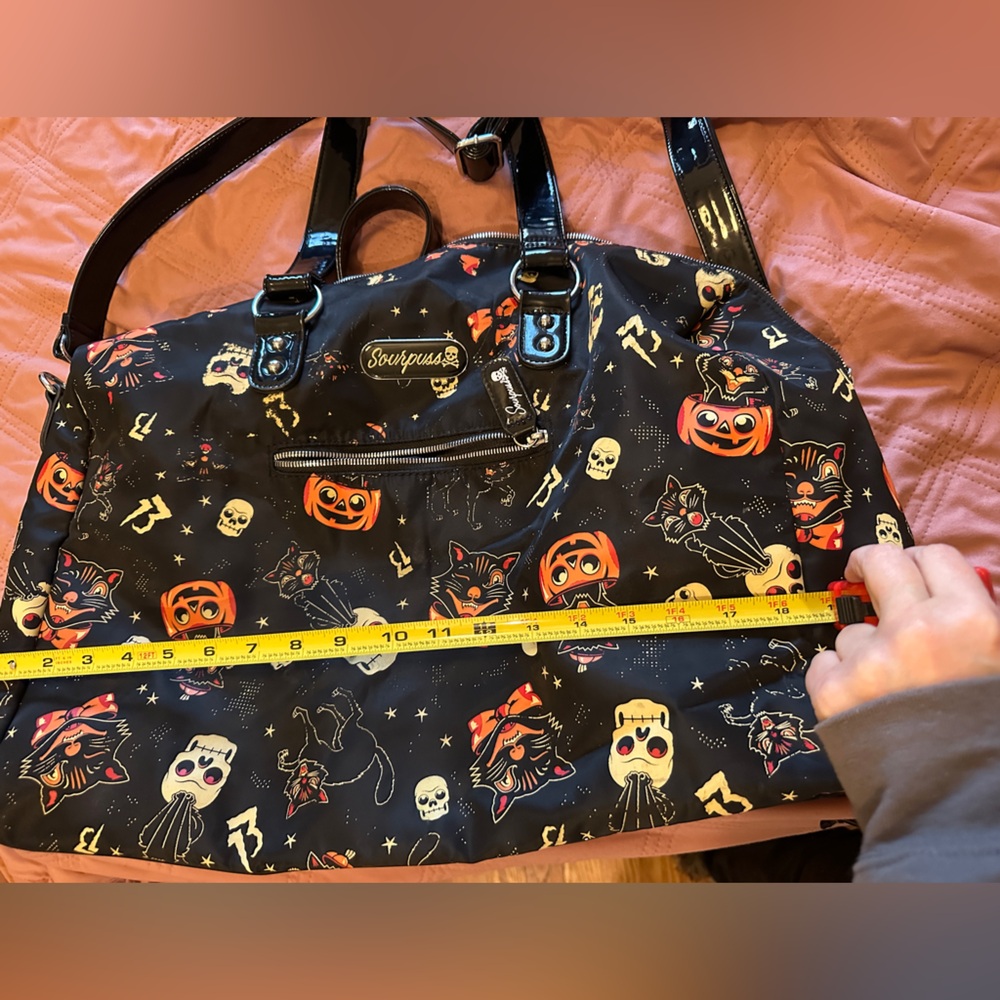 RARE Halloween 🎃 🐱 💀 weekender or diaper bag by Sourpuss Clothing